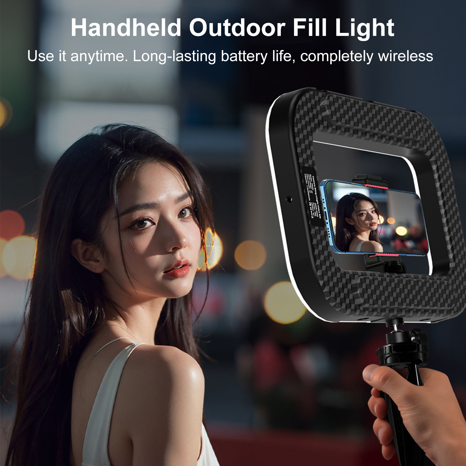 Photography Lighting Handheld - Stabilisateur de téléphone portable rechargeable avec