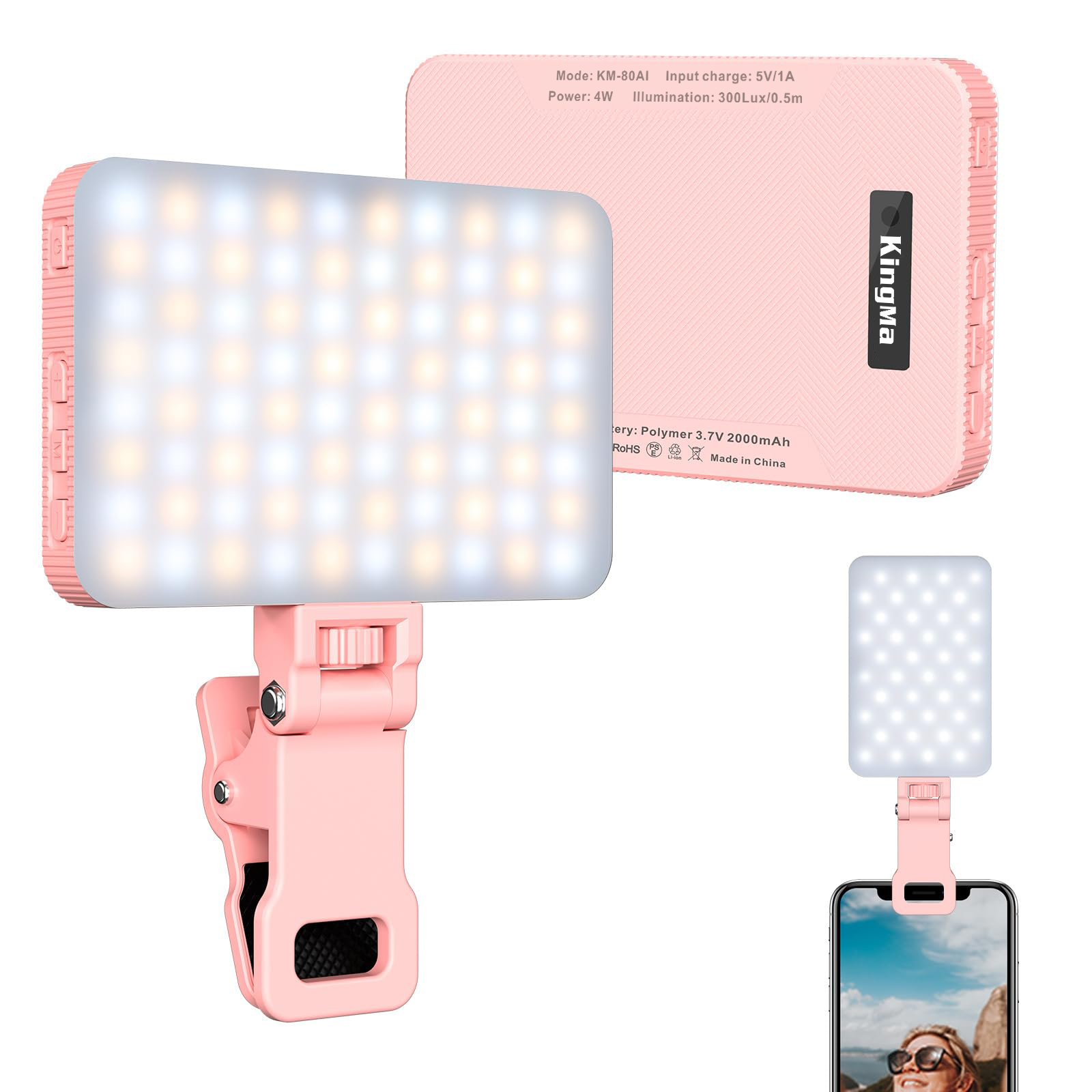 King Ma-Lampe selfie rose aste - Photography Lighting Handheld avis et prix